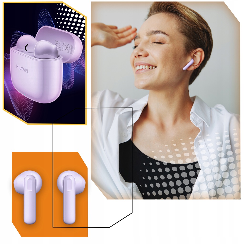 SŁUCHAWKI BEZPRZEWODOWE Huawei FreeBuds SE 2 DOUSZNE Bluetooth 5.3 FIOLET Mikrofon tak